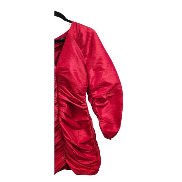 Rare Zara Red Draped Mini Dress. Size S - Picture 6 of 15